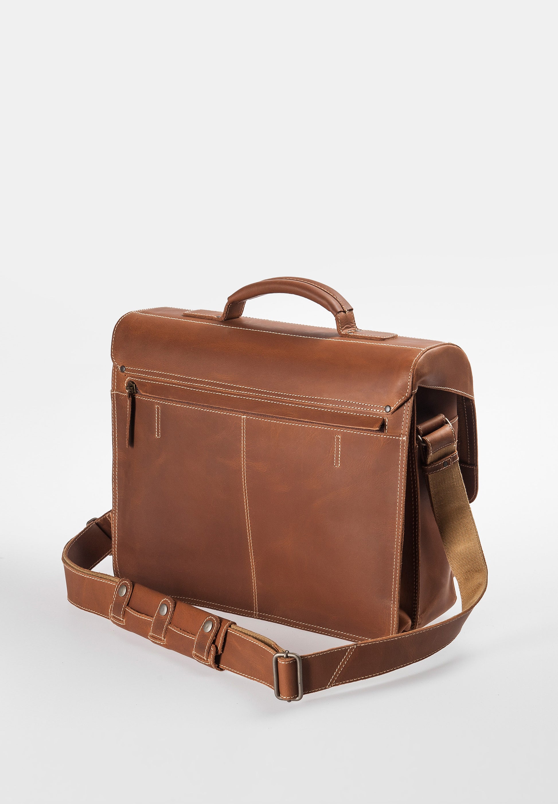 Aunts & Uncle - Finn  Briefcase in Vintage Tan - back 4