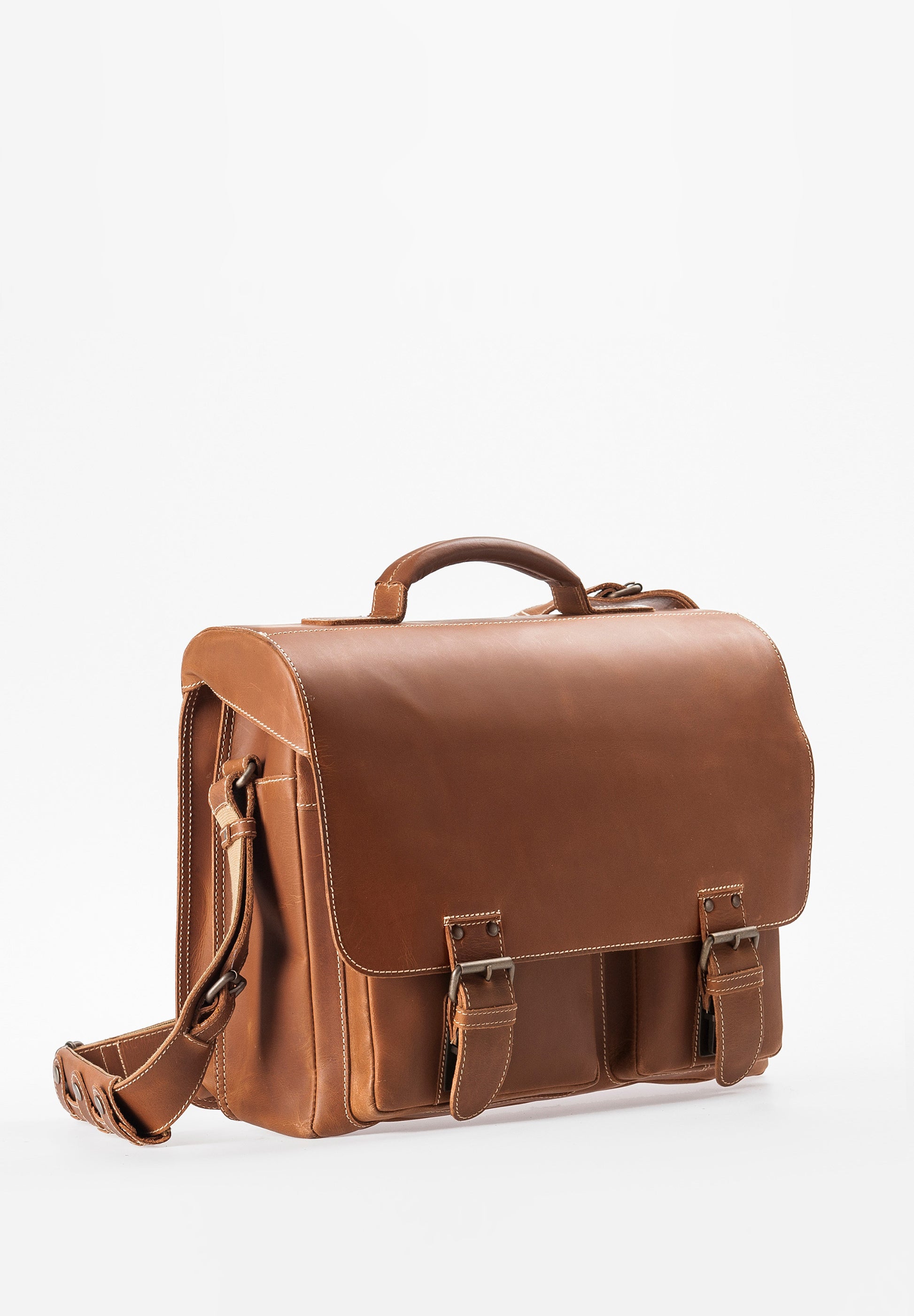 Aunts & Uncle - Finn  Briefcase in Vintage Tan - front 5