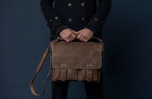 Aunts & Uncles - Finn Briefcase in Vintage Brown - front 1