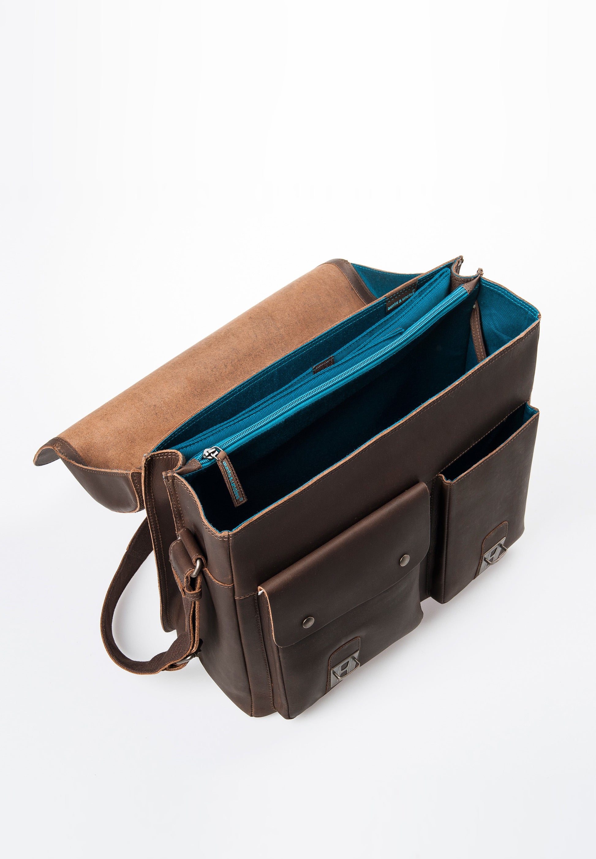Aunts & Uncles - Finn Briefcase in Vintage Brown - inside 8