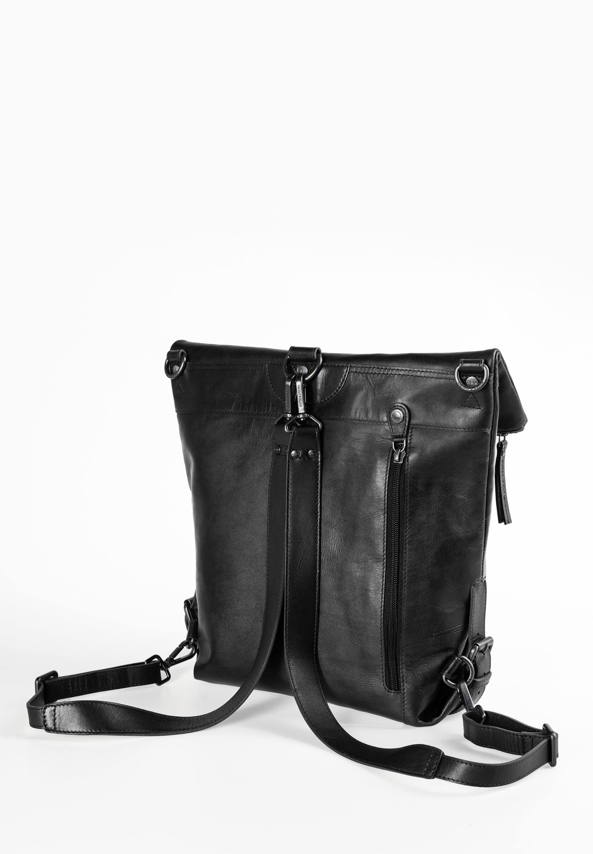 Aunts & Uncles - SS25 - Pomelo Handbag/Backpack in Jet Black - back. 2