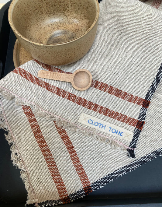 Cloth Tone - Cloth Tone - Handwoven | Organic Linen & Cotton Hand Towel | Pumpkin & Natural 1