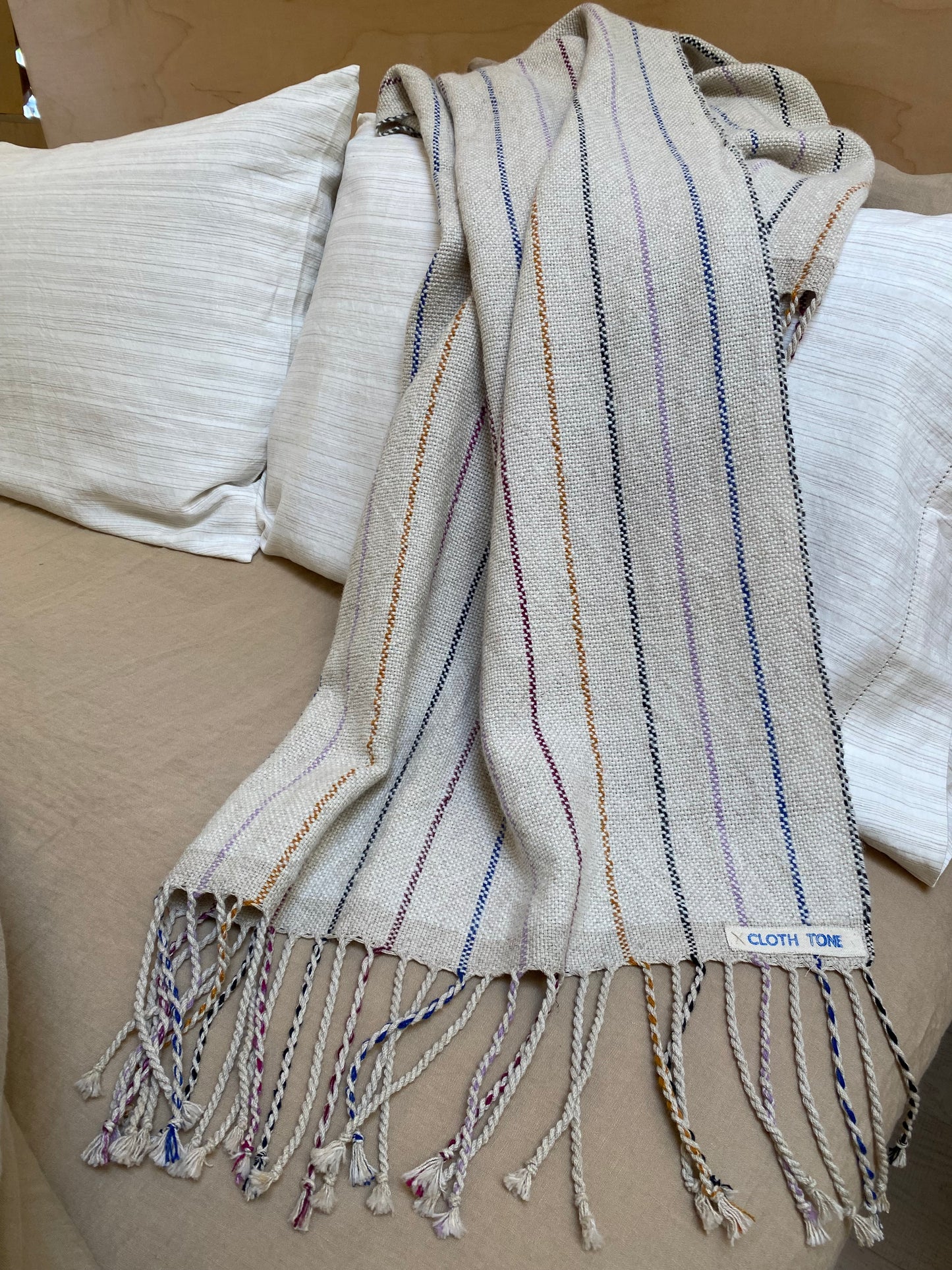 Cloth Tone - Field Cloth Handwoven Alpaca Throw | Cream 3