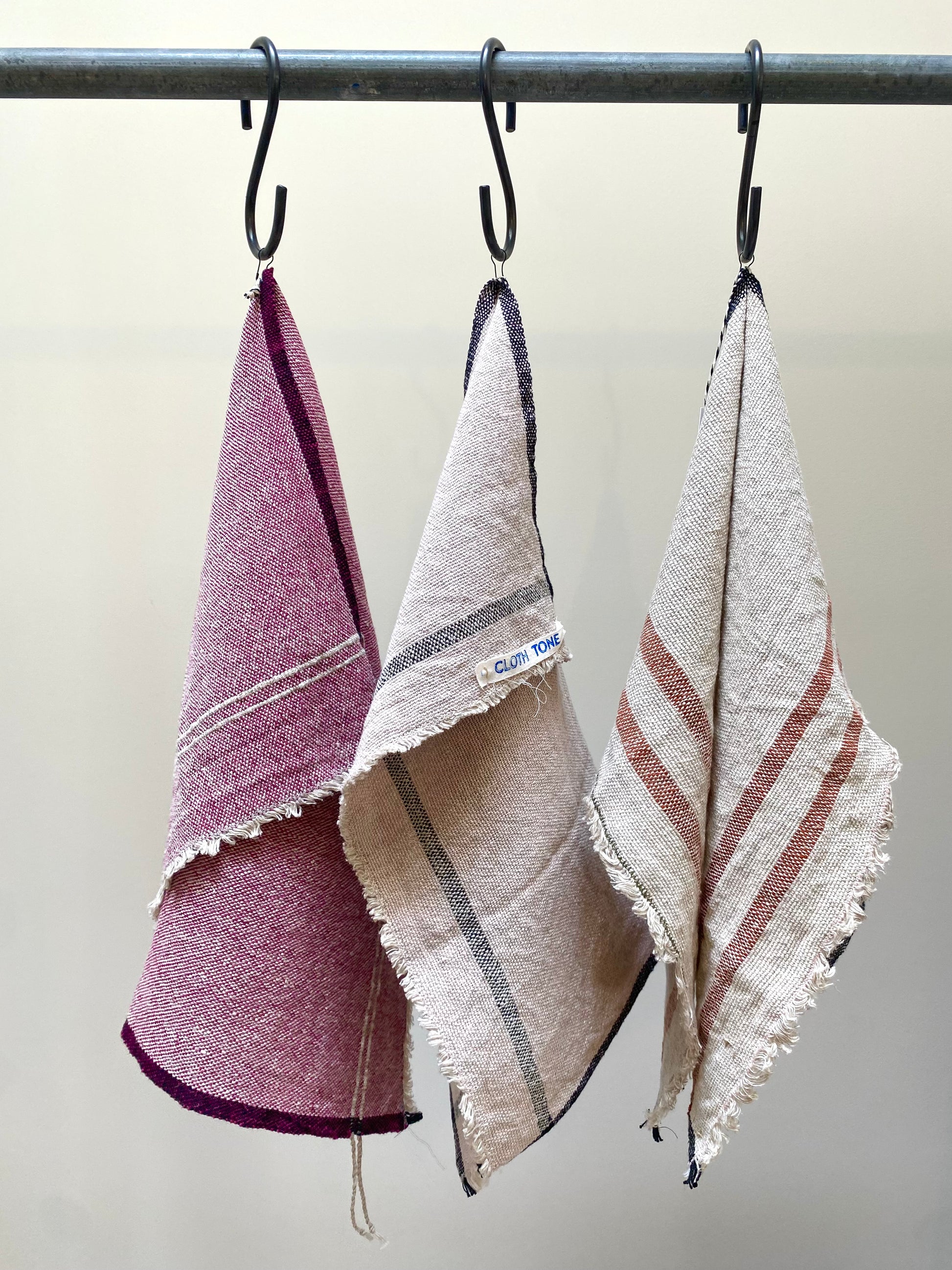 Cloth Tone - Handwoven | Organic Linen & Cotton Hand Towel | Magenta 4