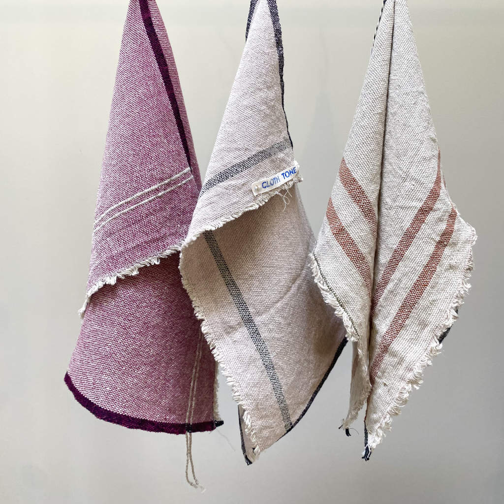 Cloth Tone - Handwoven | Organic Linen & Cotton Hand Towel | Magenta 4