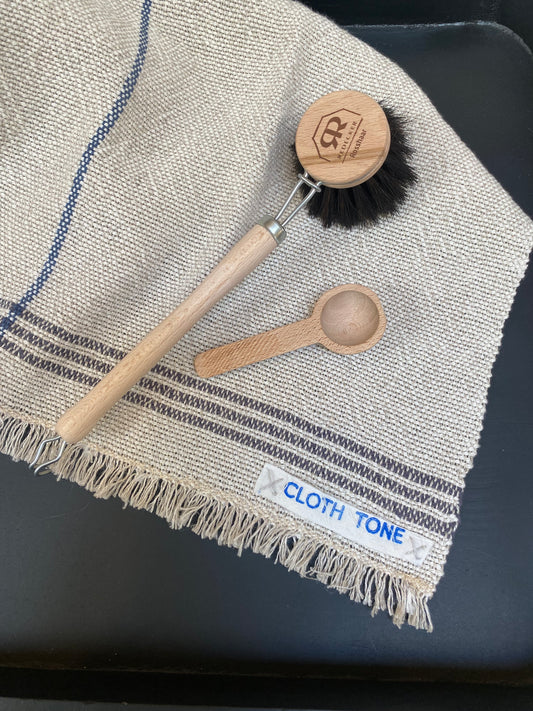 Cloth Tone - Handwoven | Organic Linen & Cotton Hand Towel | Mauve Natural 1