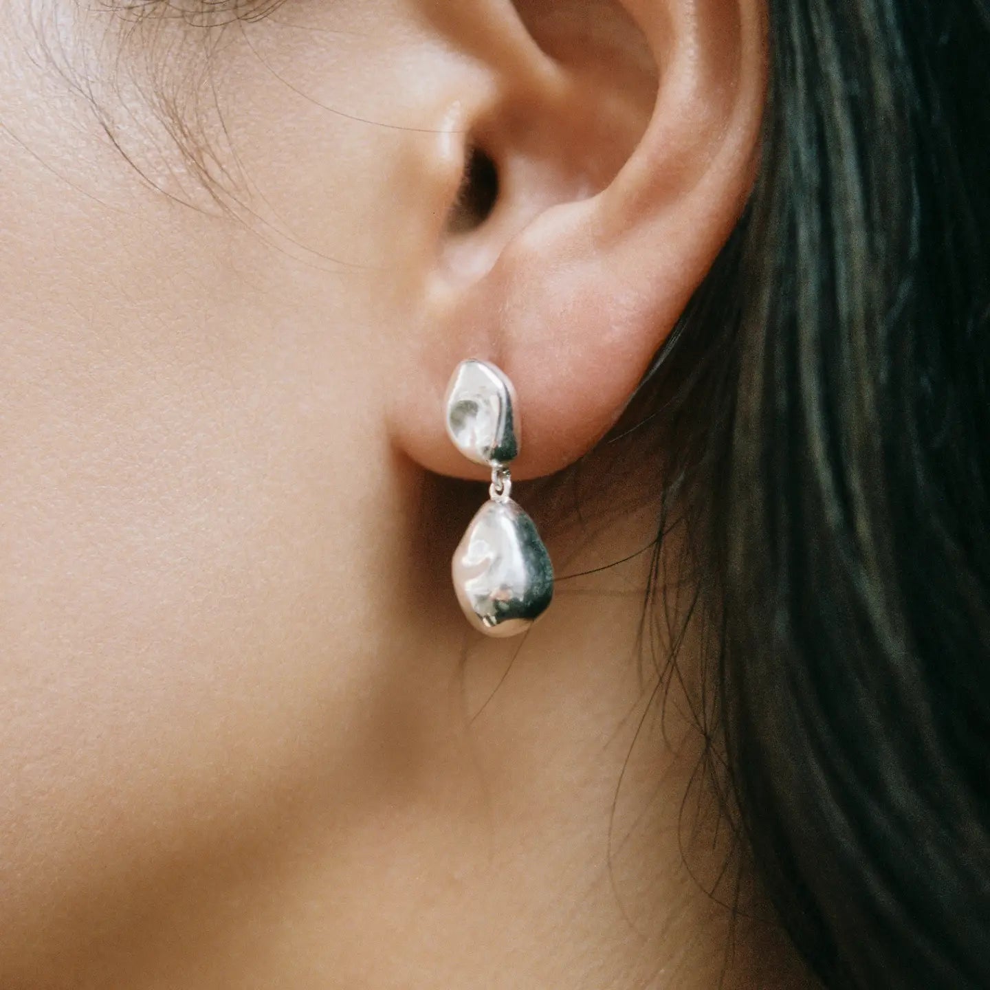 Pinto Earrings in Sterling Silver from Wolf Circus, Lifestyle