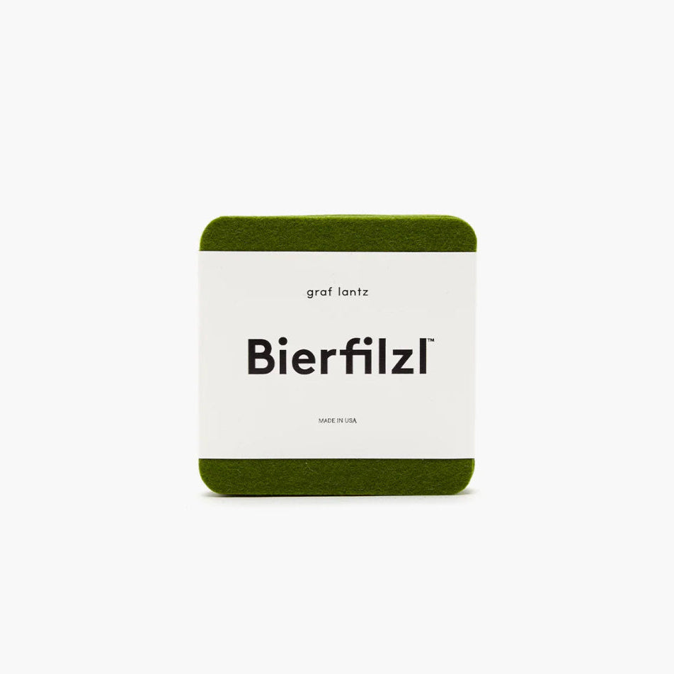 Bierfilzl Merino Square Coaster | Solid 4pc | Loden Green