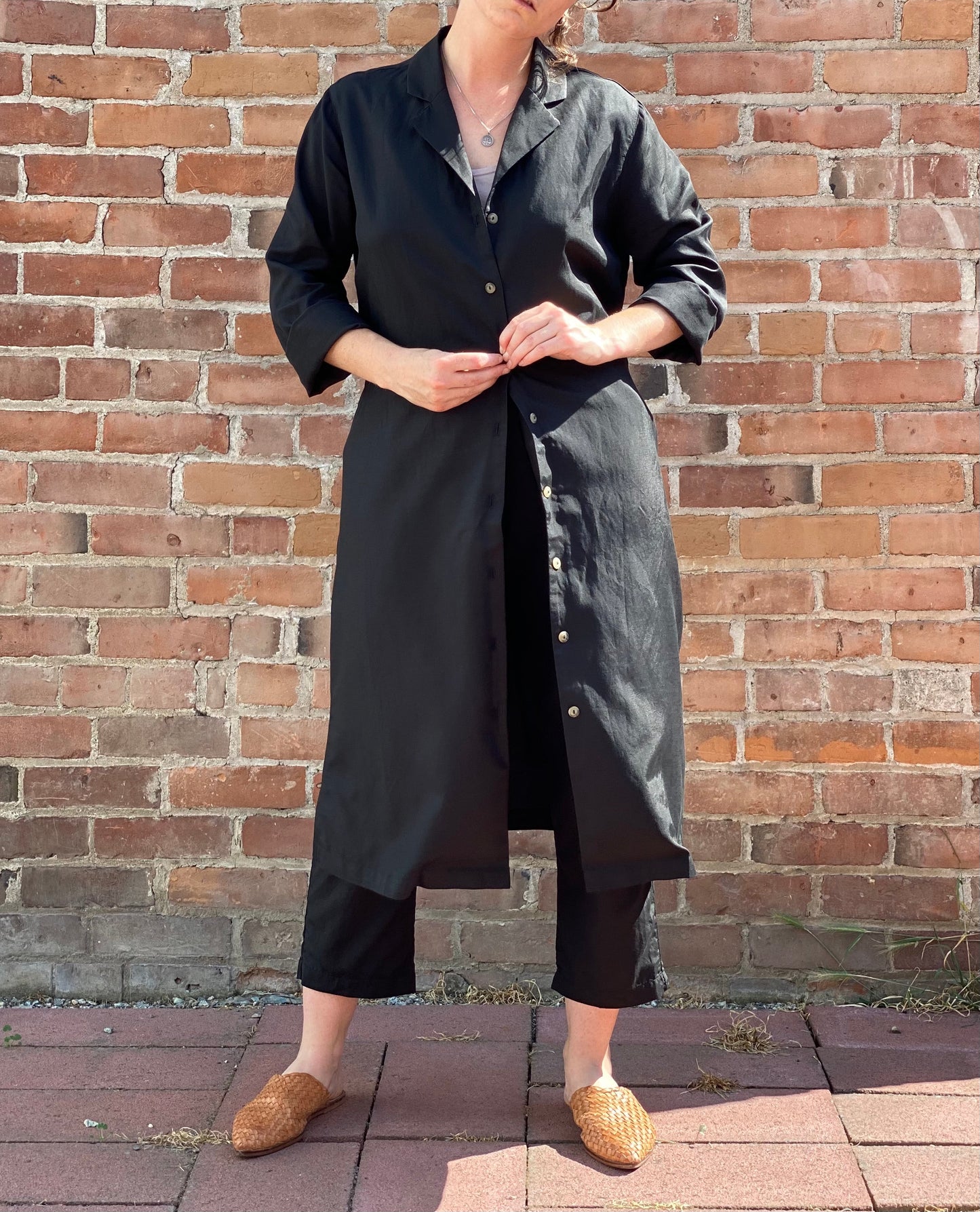 It is Well L.A Cupro Button-Down Dress in Black