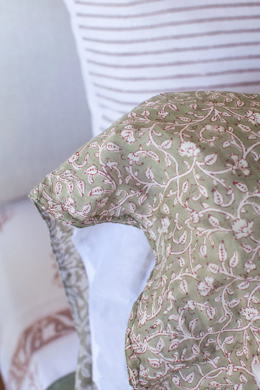 Hand Block printed Cotton Pillowcase Set | Sister Sage