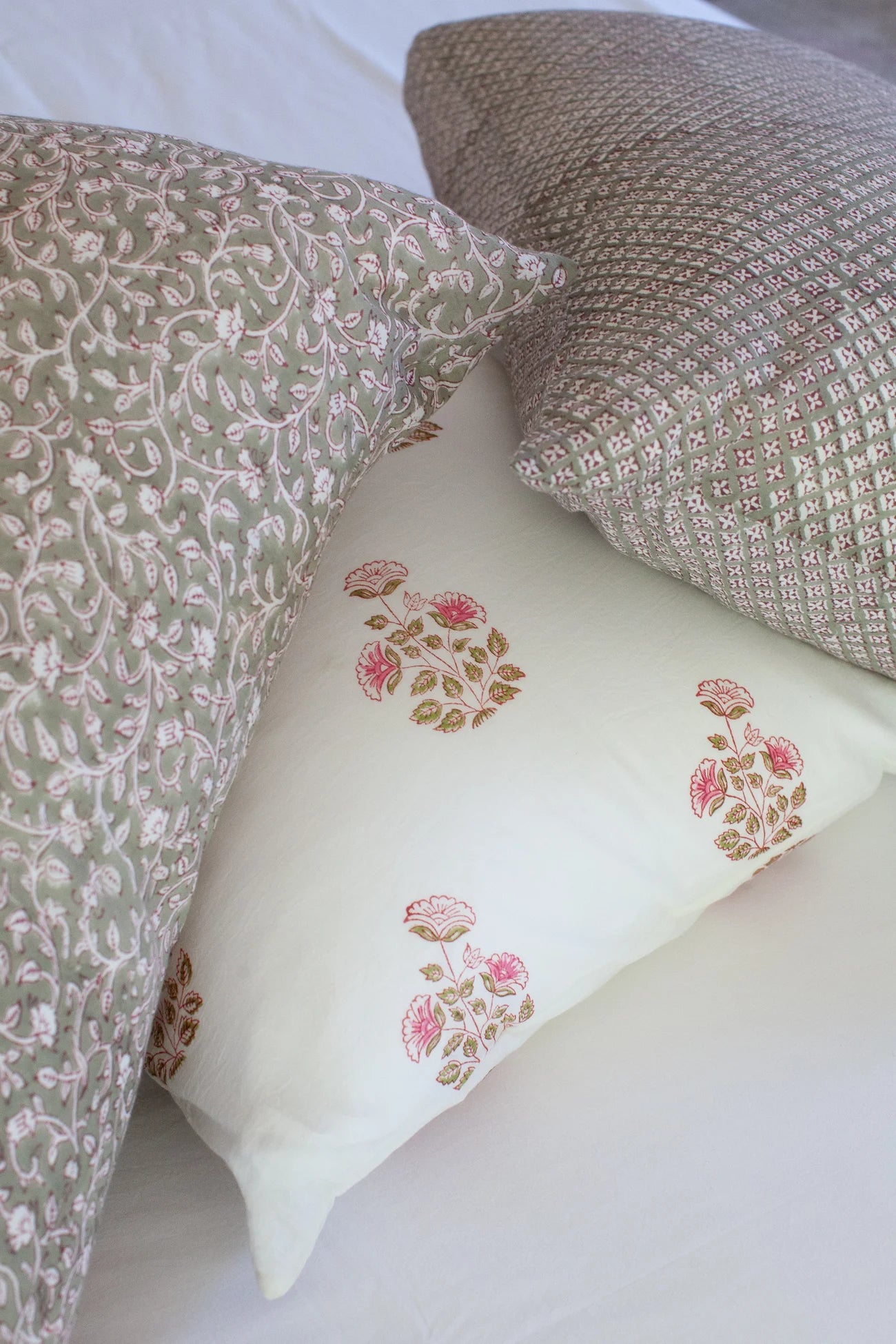 Hand Block printed Cotton Pillowcase Set | Sister Sage