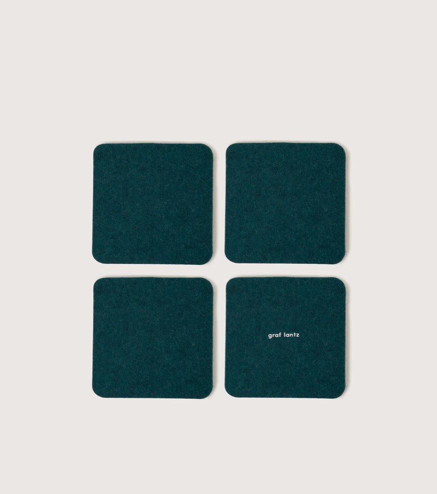 Bierfilzl | Merino Square Coaster | Solid 4pc Kombu