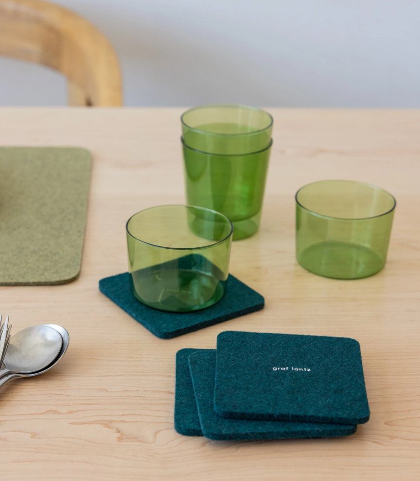 Bierfilzl | Merino Square Coaster | Solid 4pc Kombu