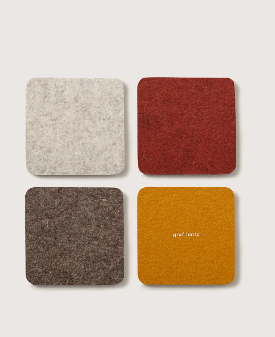 Bierfilzl | Merino Square Coaster | Multi 4pc Desert Sun