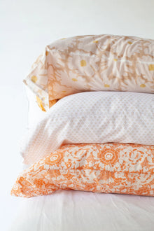 Hand Block Printed Cotton Pillowcase Set | Apricot
