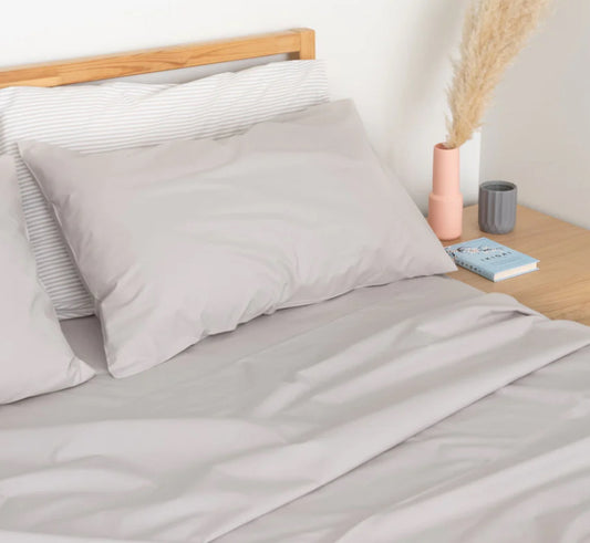 Cool & Crisp Percale | Pillowcase Pair| Sandy White