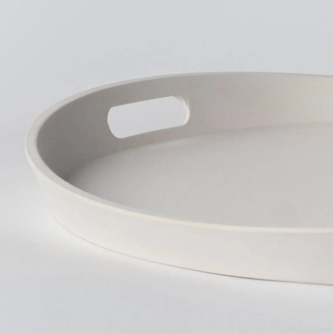 Kanso | Bamboo Fibre Decor Tray with Handles | White | 18.5"