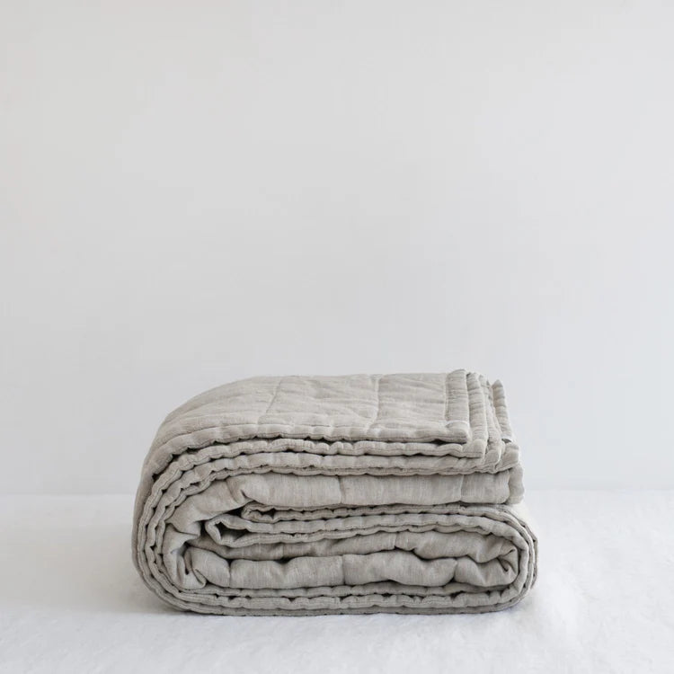 Melange Linen Quilted Blanket
