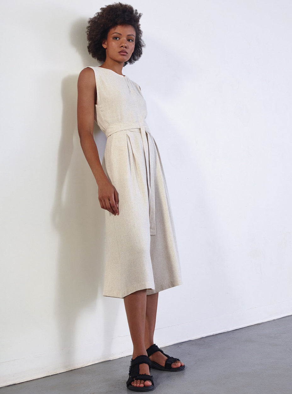 SS25 - Dagg and Stacey - Ora Jumpsuit in Oatmeal - front 1