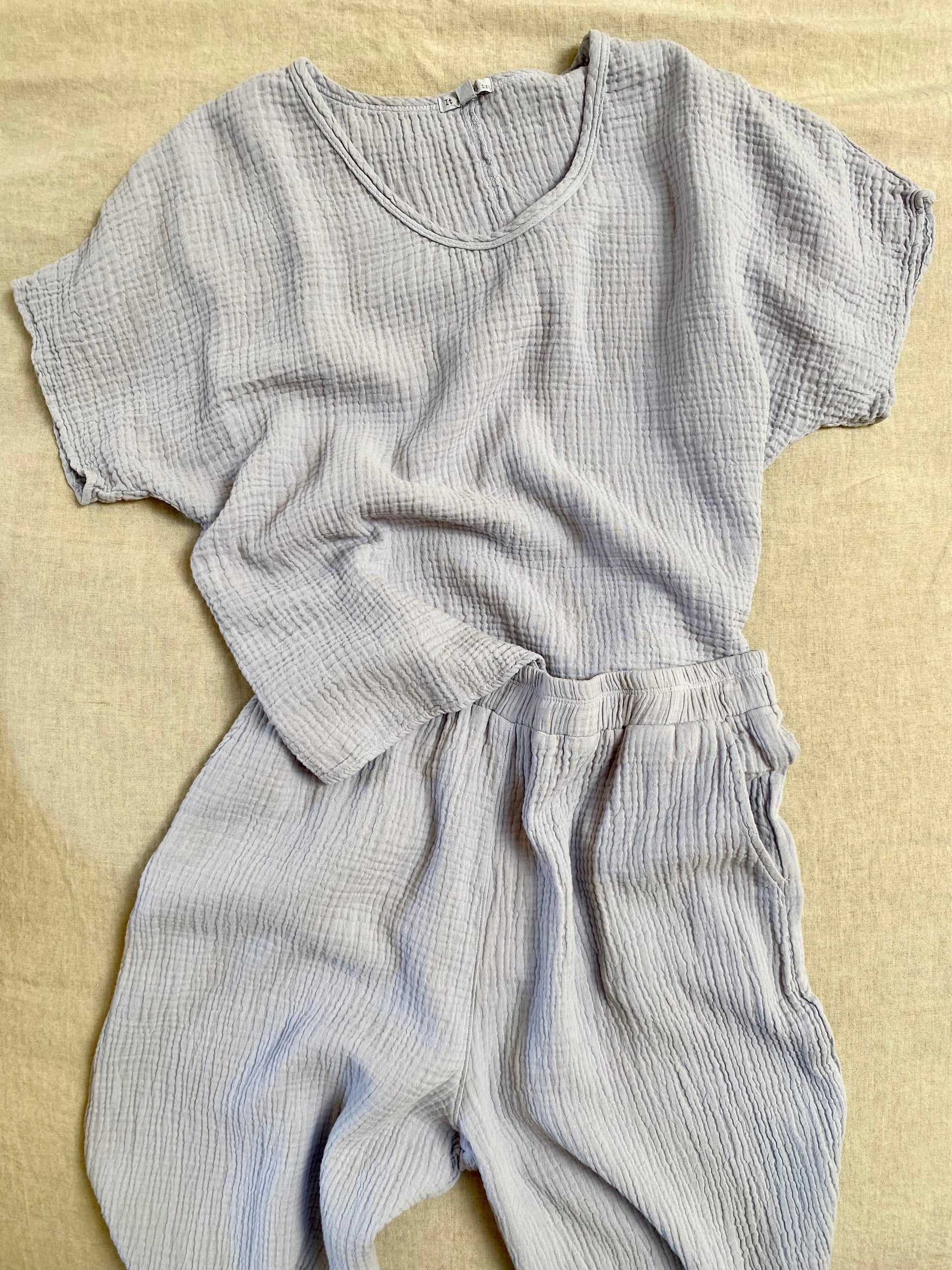 SS25 - It is Well L.A - Organic Gauze | 2pc Set | Heather Blue - 1