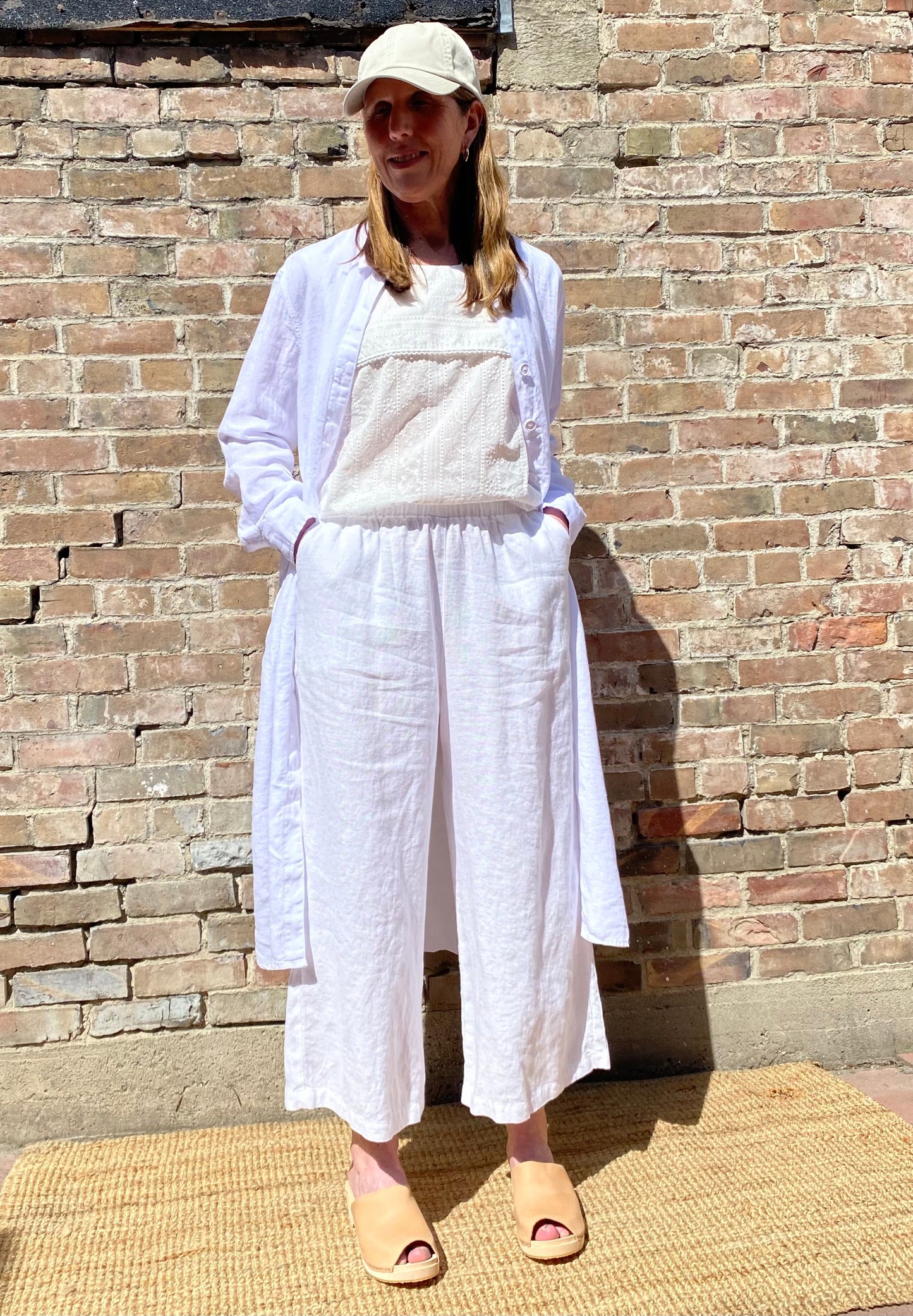SS25 - It is Well L.A - Wide Linen Pants in Salt - front 5