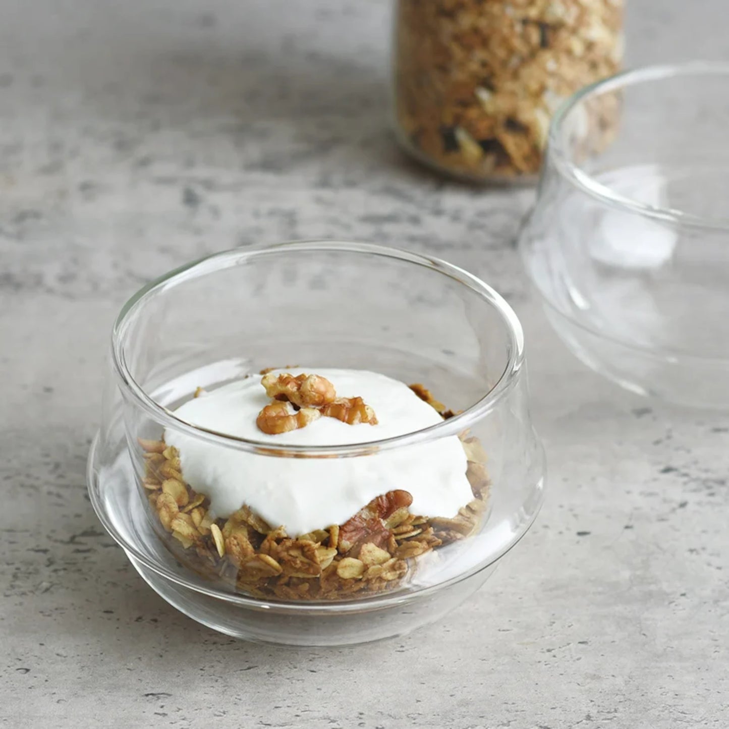 KINTO KRONOS Double Wall Soup Bowl with yoghurt and granola
