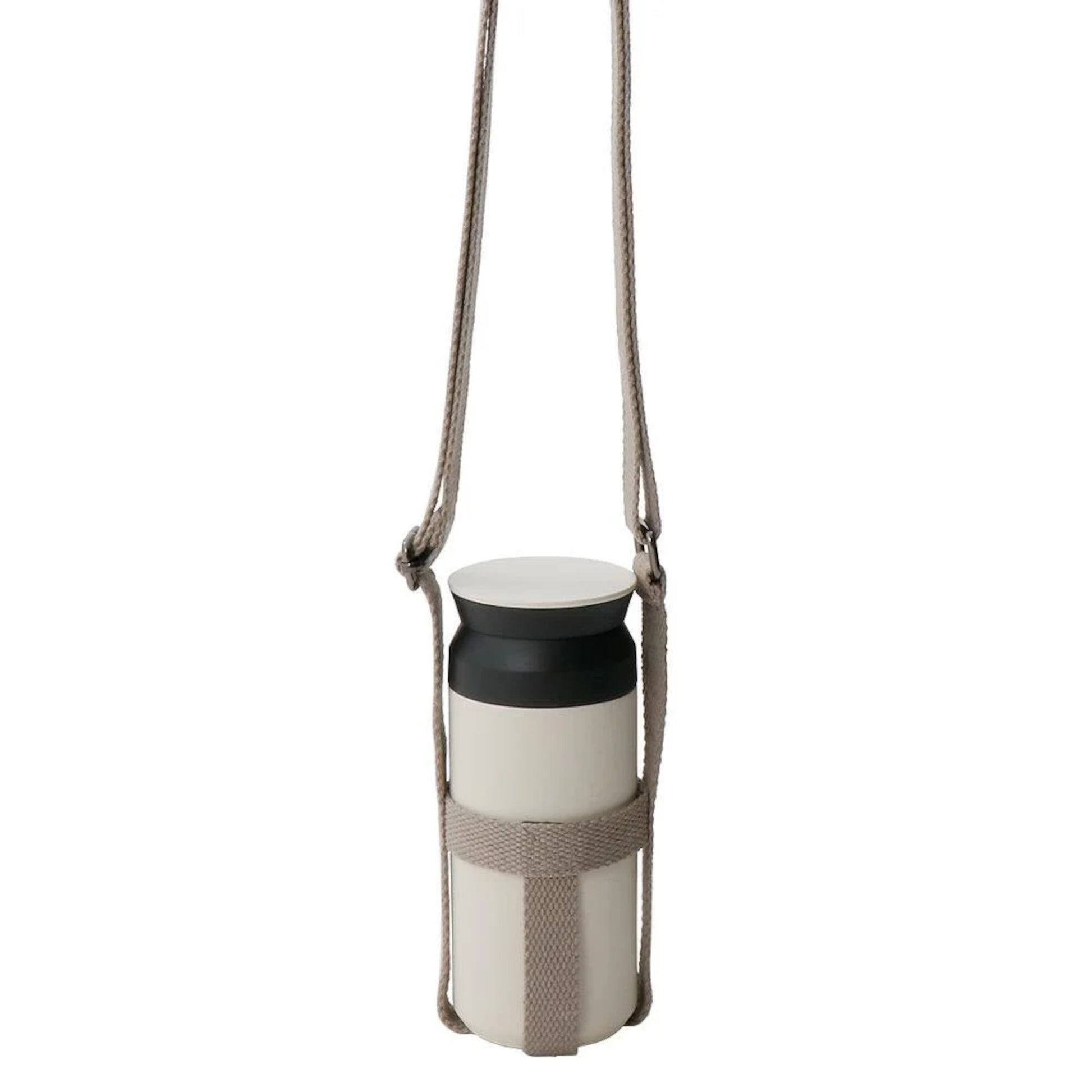 KINTO Tumbler Strap Small, Beige Holding travel tumbler