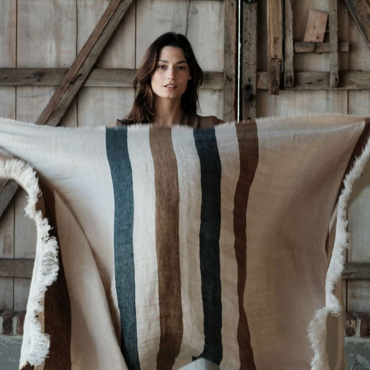 SS25 - Libeco - Belgian Linen Fouta | 43x71" | Dakota Stripe - front lifestyle 1