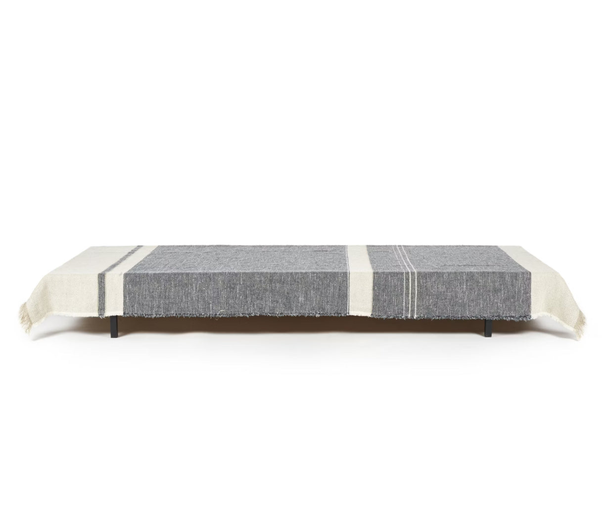 SS25 - Libeco - Texture Linen Throw | 55x86.6" | North Sea Stripe - on display 1