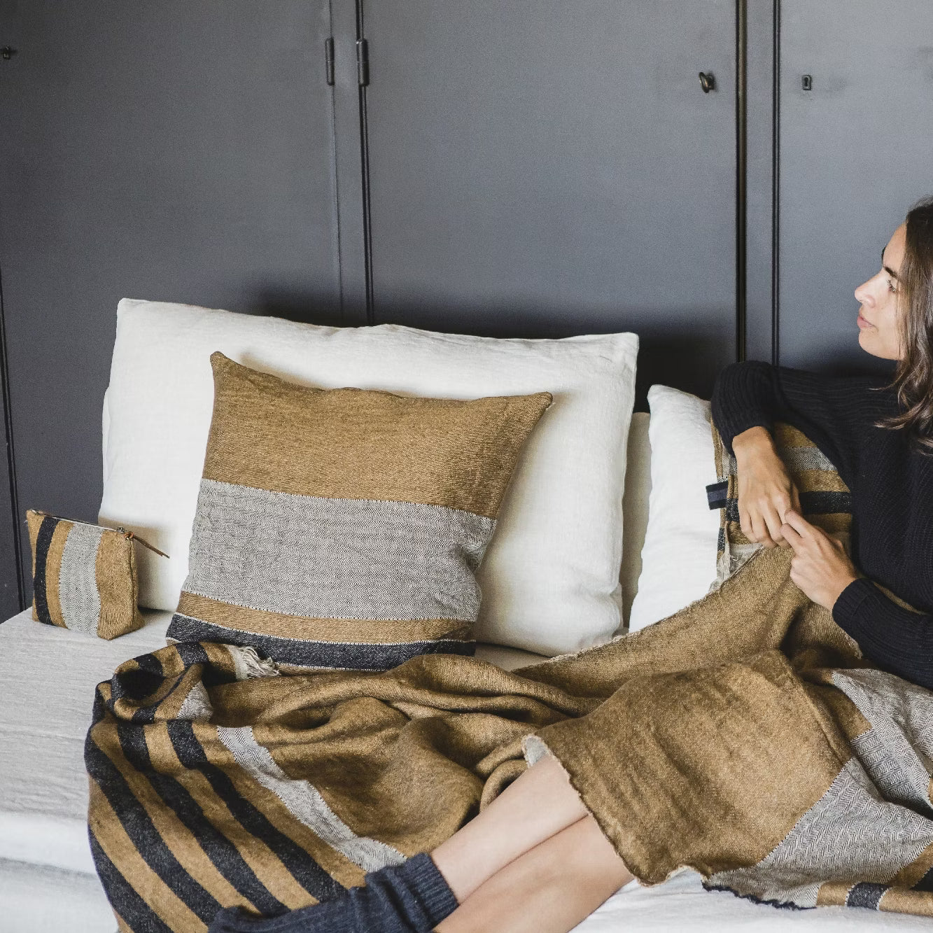 Libeco The Belgian Pillow Cover in Dakota Stripe Lifestyle