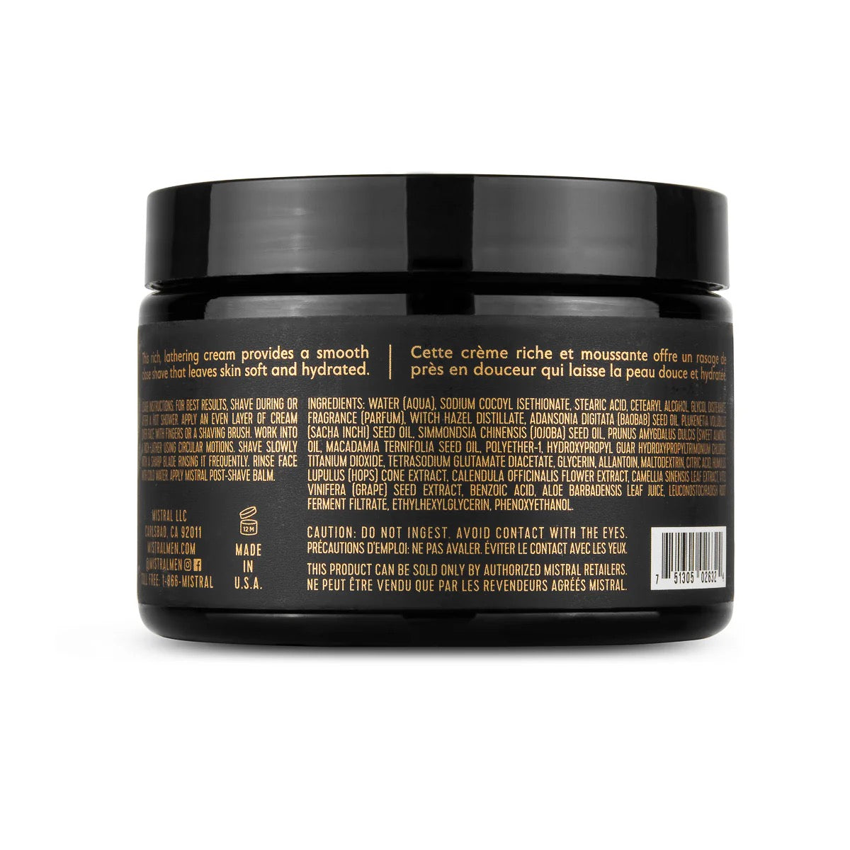 SS25 - MISTRAL - Shave Cream 9oz - Bourbon Vanilla 4