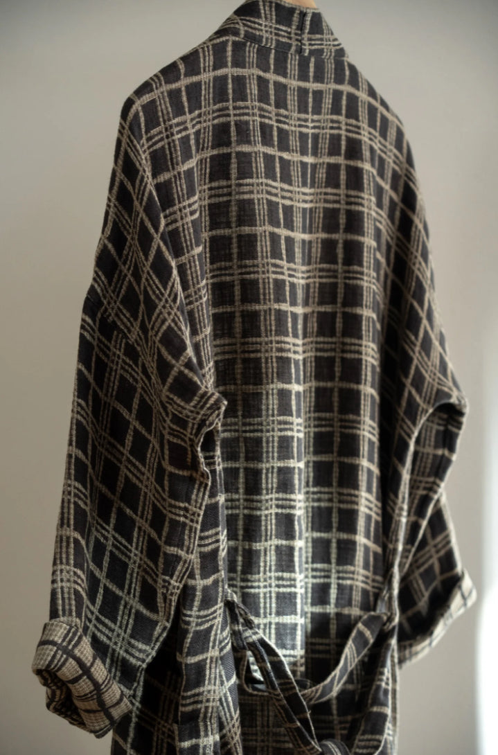 SS25 - Sömn - District Brown Linen Bathrobe | Natural 2