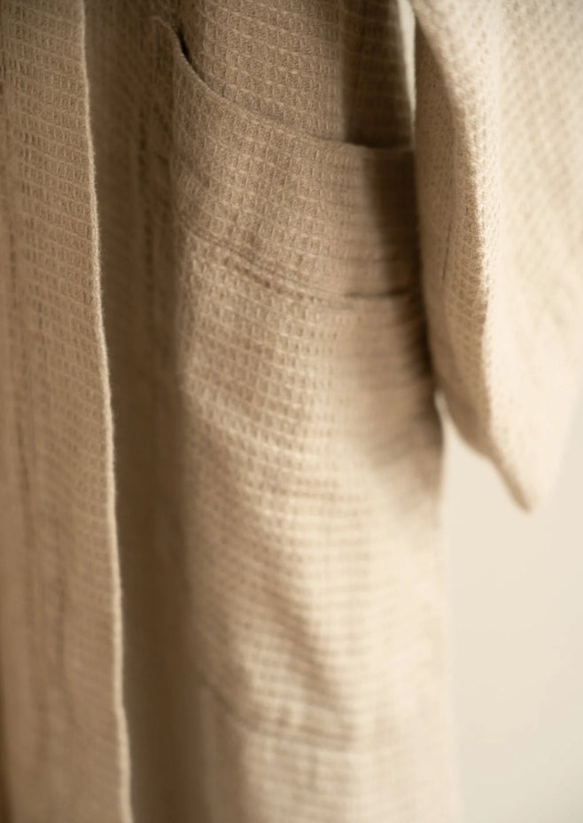 SS25 - Sömn - Waffle Linen Bathrobe | Natural 5