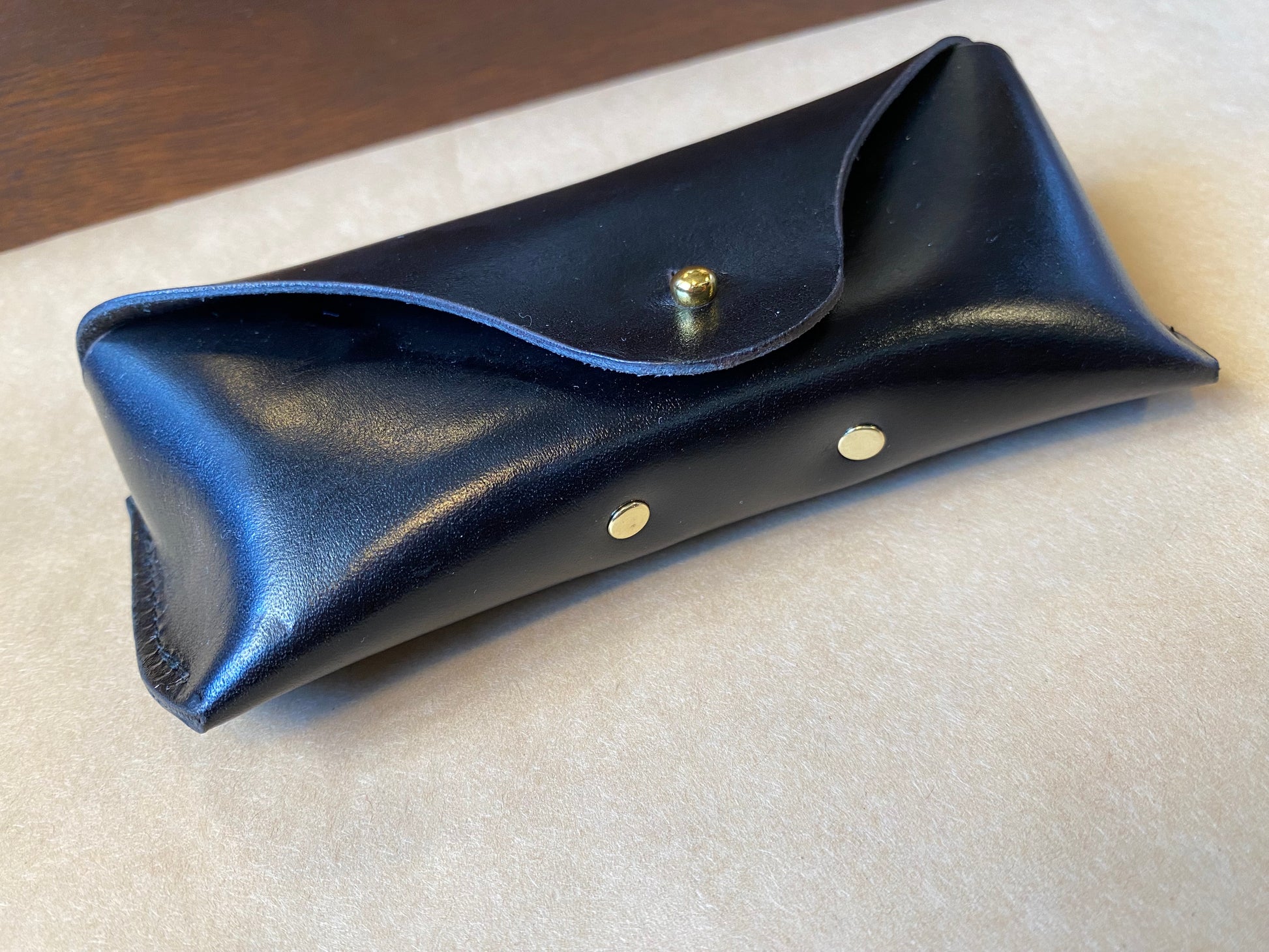 SS25 - Selde Terre - Glasses Case | Black Leather - front 2
