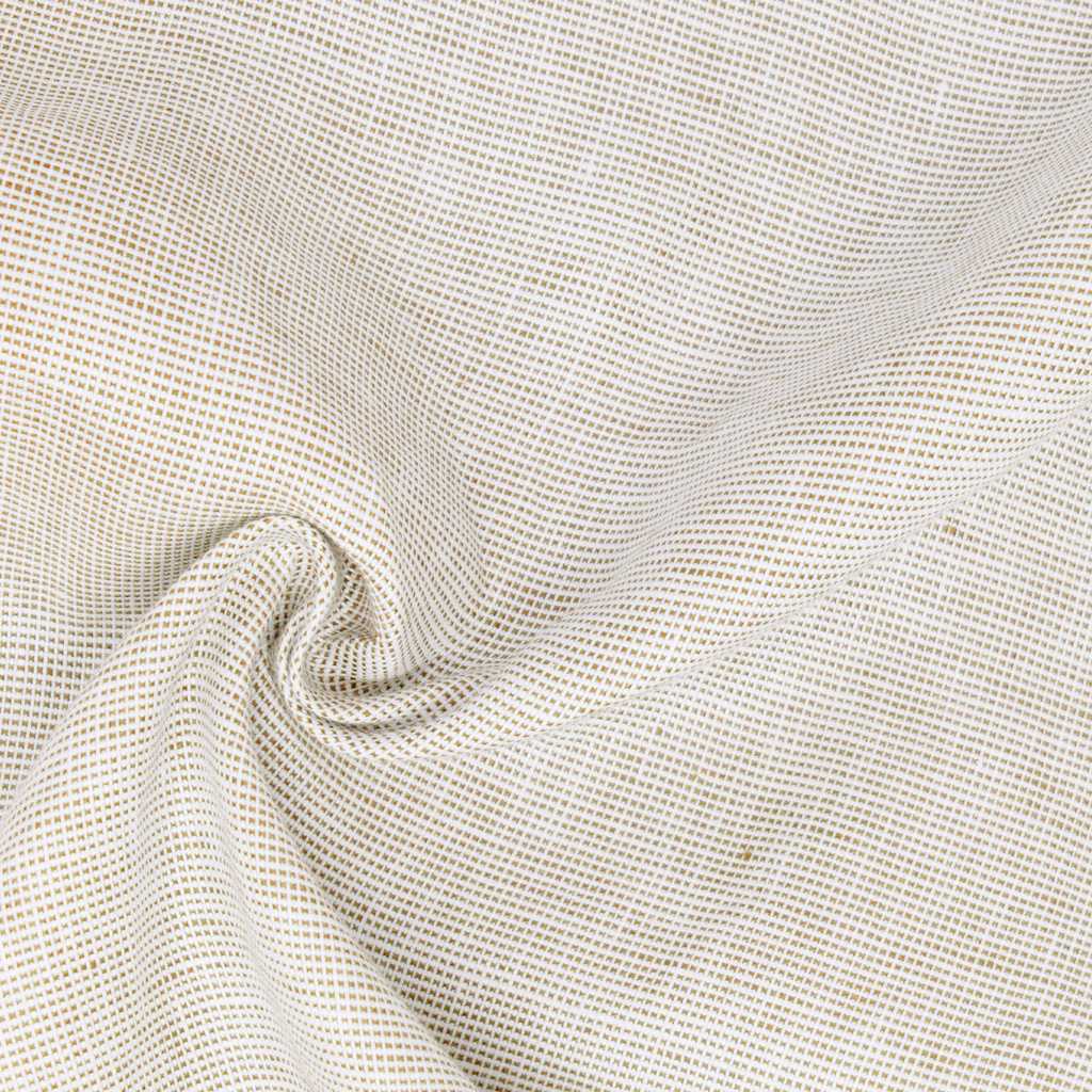 Close-up of textured beige fabric with a slight wave.