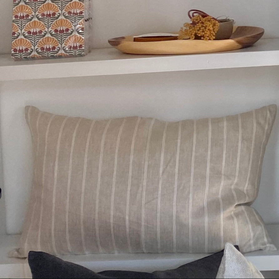 St Geneve Linea Cushion in Latte