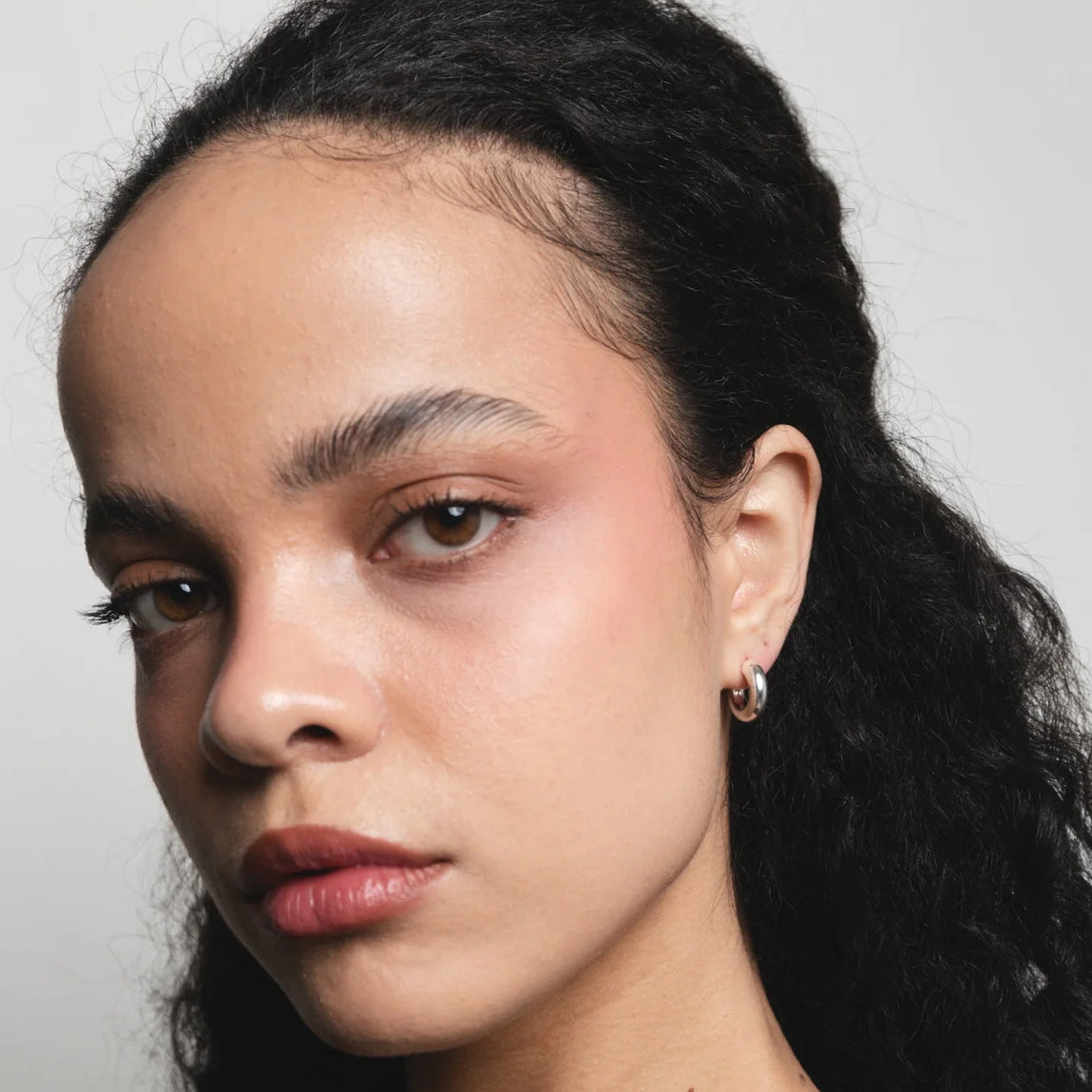SS25 - Wolf Circus - Classic Hoops | Sterling Silver - on model 2