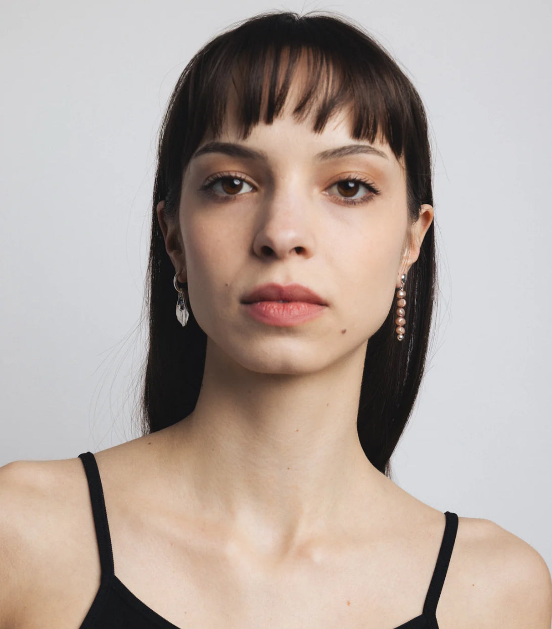 SS25 - Wolf Circus - Elsa Earrings | Sterling Silver with Pearl | Mismatched - on model 2