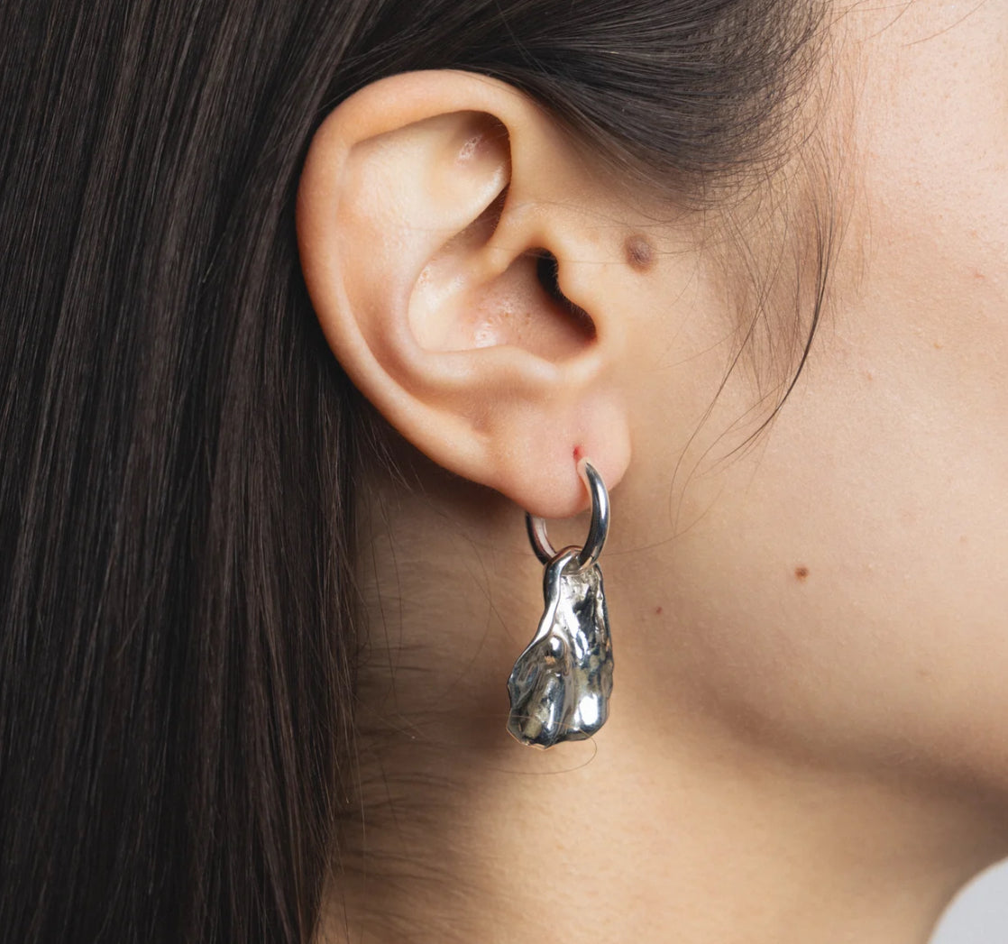 SS25 - Wolf Circus - Elsa Earrings | Sterling Silver with Pearl | Mismatched - on model 3