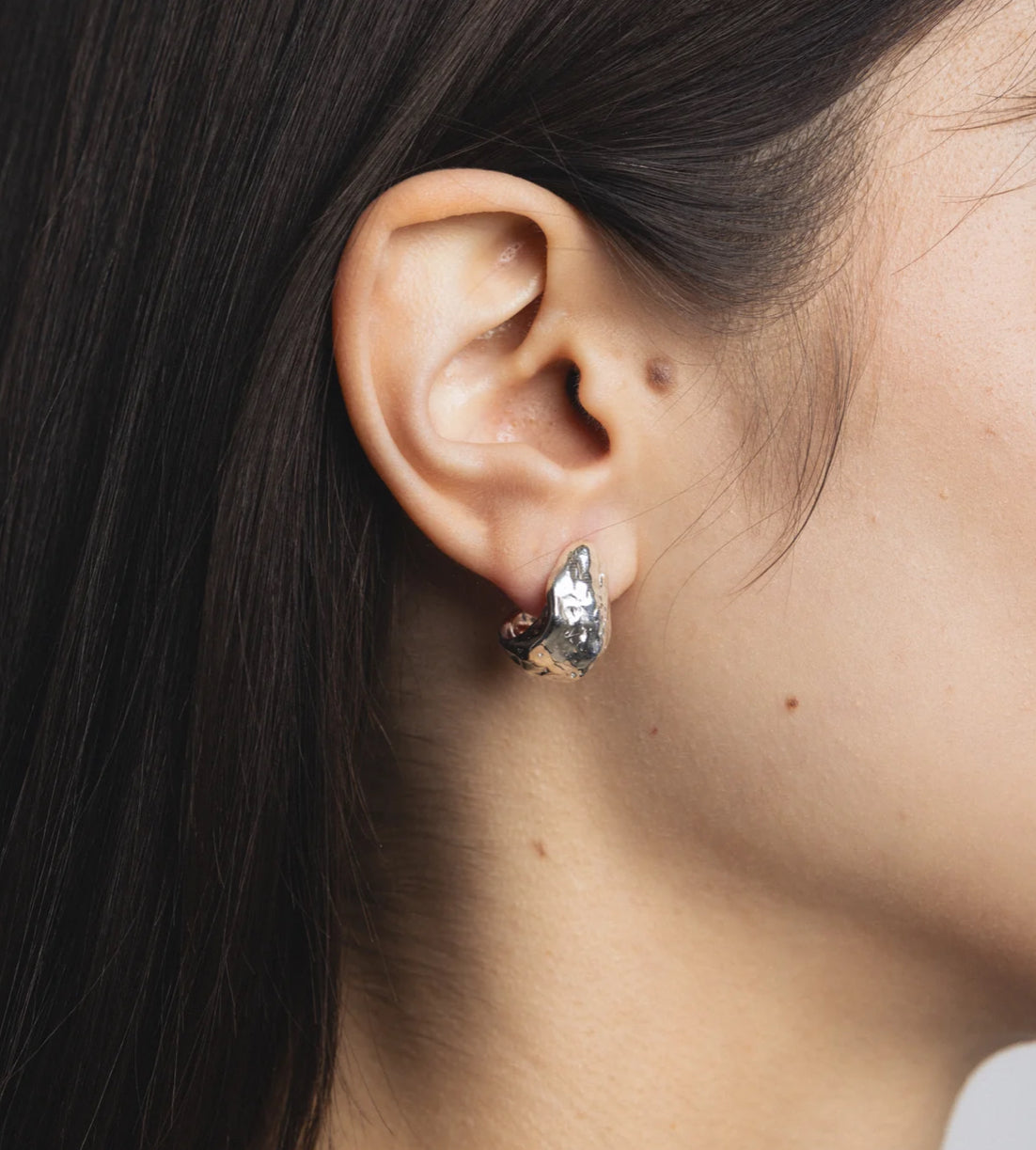 SS25 - Wolf Circus - Roden Hoops | Sterling Silver | Textured - on model 1