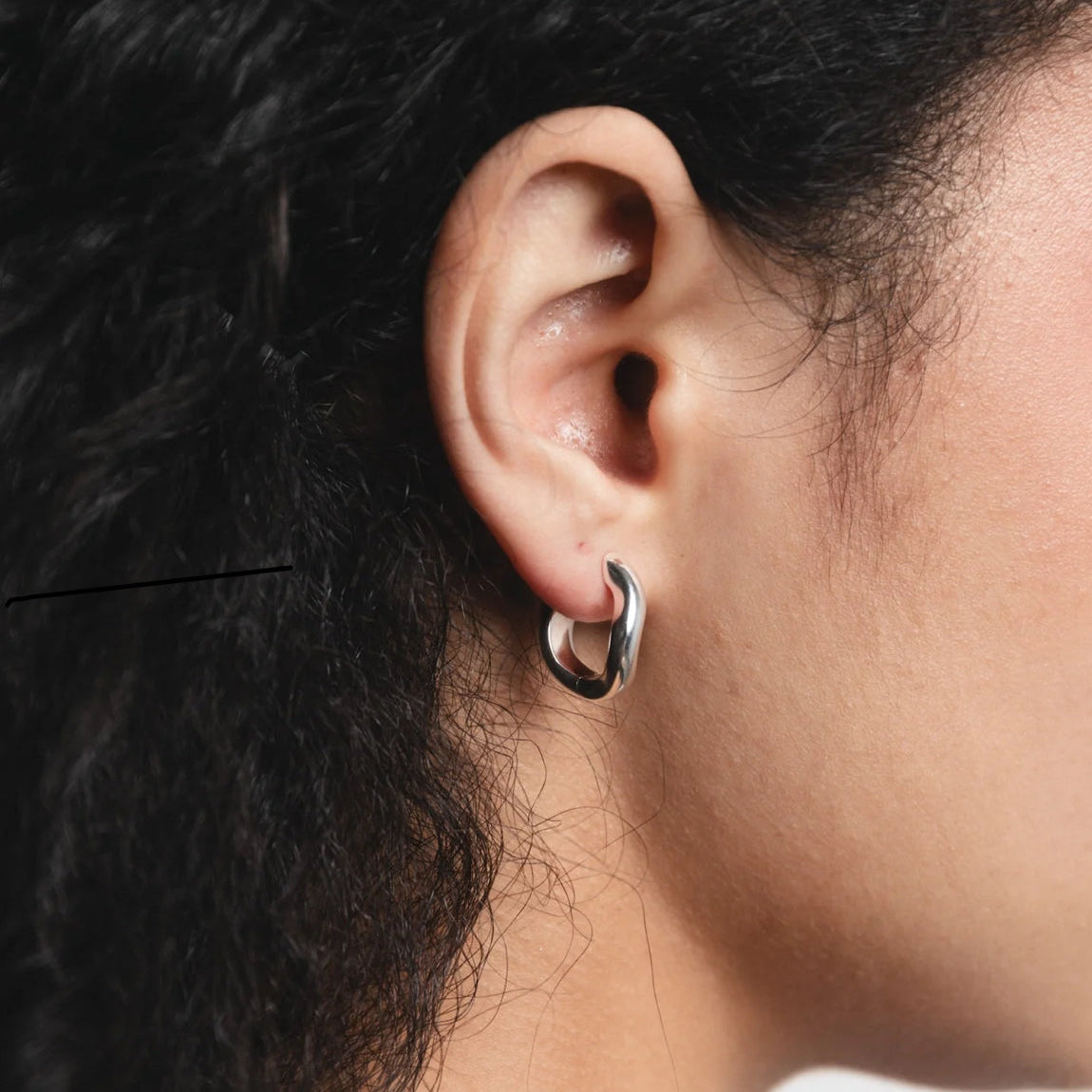 SS25 - Wolf Circus - Small Rowan Hoops | Silver - on model 2