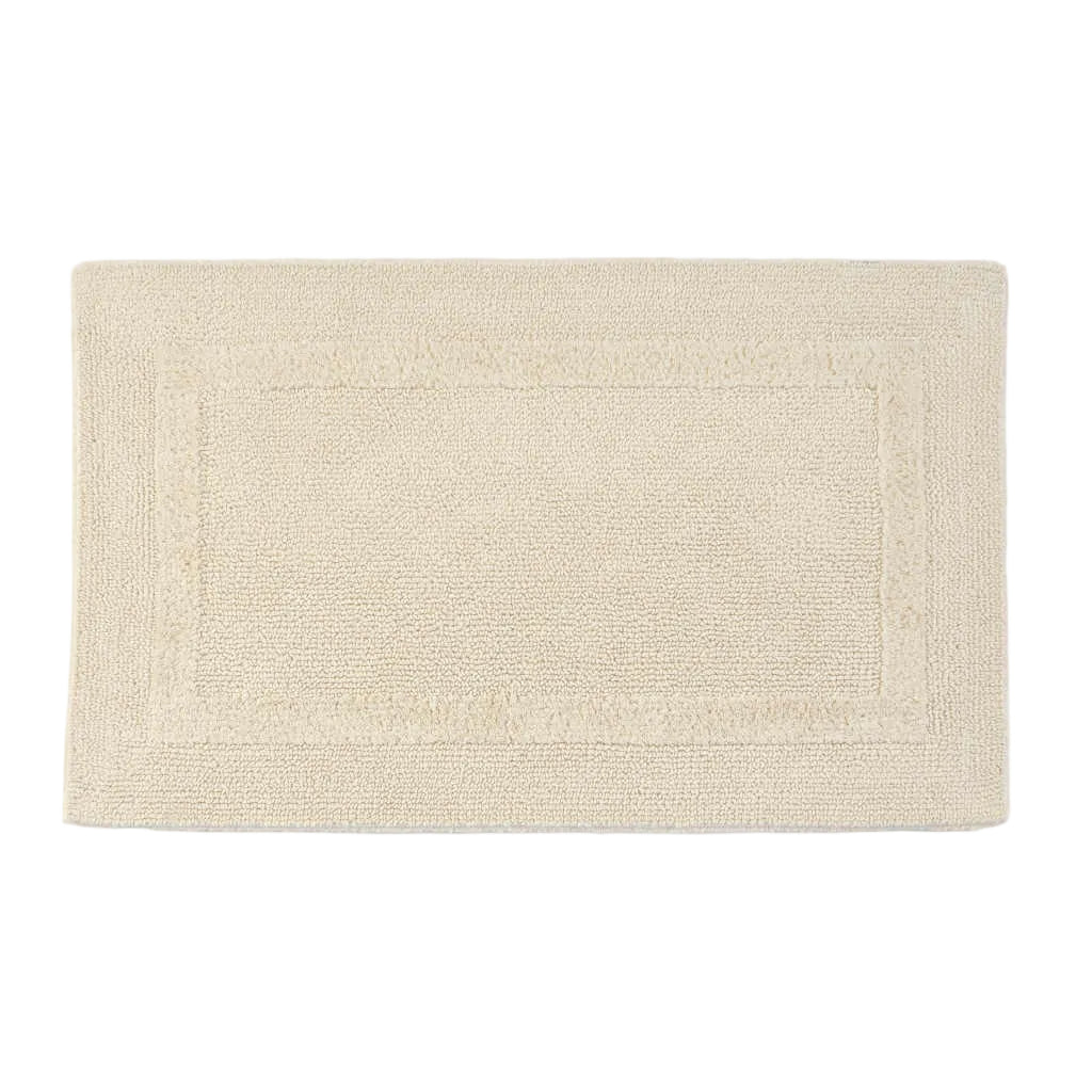 Beige bath mat on a white background
