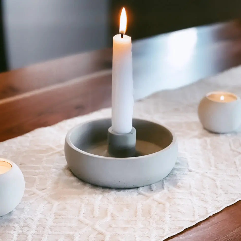 Wind + Willow Co - concrete candlestick with bowl base 2