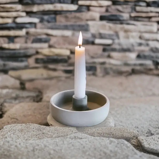 Wind + Willow Co - concrete candlestick with bowl base 3