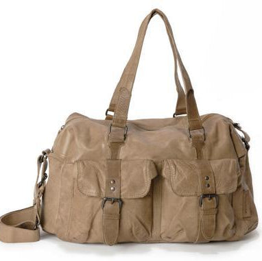 Aunts & Uncles - SS24 - Jet Lagger Large Leather Messenger in Dust - front display