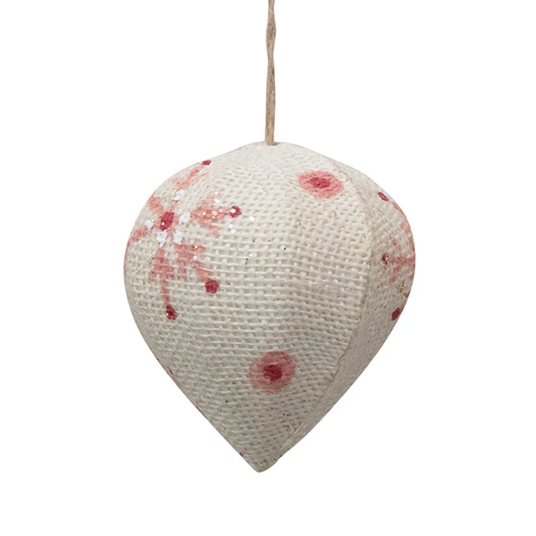 Hand Painted Burlap Ornament