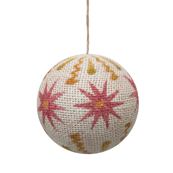 Hand Painted Burlap Ornament