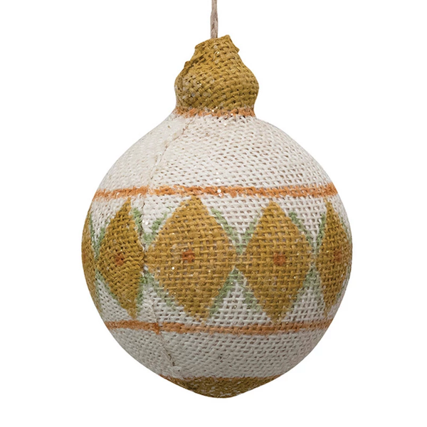 Hand Painted Burlap Ornament