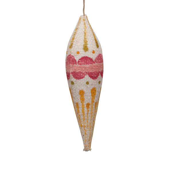 Hand Painted Burlap Ornament