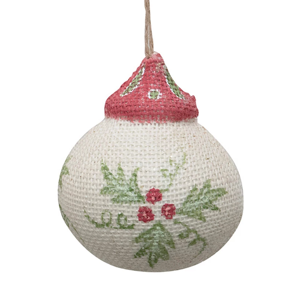 Hand Painted Burlap Ornament